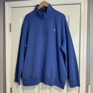 Polo Ralph Lauren Men's  Fleece Blue Quarter Zip-Up Sweatshirt XXL